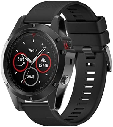 For Garmin Fenix 3 HR / Fenix 3 GPS Watch Bands,Quick Release Kit Band Replacement Silicagel Soft Band Wristband Strap For Garmin Fenix 3 HR / Fenix 3 GPS Watch (Black)
