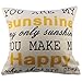 HOSL You Are My Sunshine Cotton Linen Pillow Cover, 17.3 x 17.3-Inch