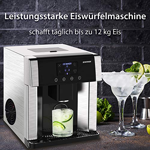 Syntrox Germany Digitaler Eiswürfelbereiter mit Eiswasserfunktion Eiswürfelmaschine IC-150W LCD Turku – Bild 3