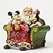 Disney Traditions by Jim Shore Santa with Mickey and Minnie Mouse Stone Resin Figurine, 5.5”