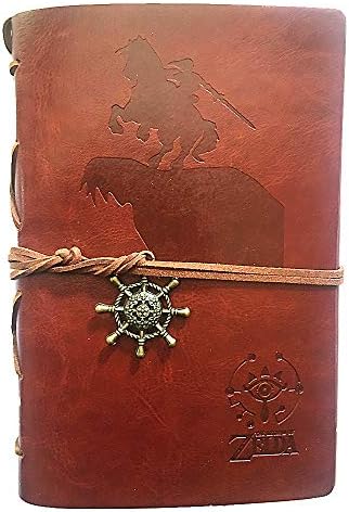 Vintage Refillable Journey Diary,Breath of the Wild Art Premium PU Leather Classic Embossed Travel Journal Notebook with Retro Pendants (Breath of the Wild-brown)