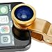 Universal 3in1 Cell Phone Camera Lens Kit for Smartphones including - Fish Eye Lens / 2 in 1 Macro Lens & Wide Angle Lens / Universal Clip / Carry Pouch / Microfiber Cleaning Cloth