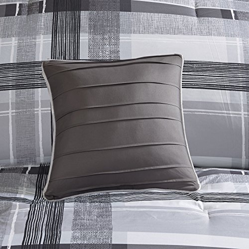 30 Off Tl 5 Piece Black Grey Plaid Checkered Comforter Set Full
