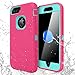 iPhone 7 Plus/8 Plus Shockproof Case,AICase [Heavy Duty] [Full Body] Built-in Screen Protector Water-Resistance Cover for Apple iPhone 8 Plus/7 Plus/6 Plus/6s Plus (Light Blue+Pink)