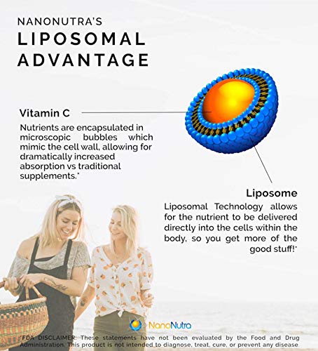 Liposomal Vitamin C by NANONUTRA - #1 Recommended Best Vitamin C Supplement: 60-1250mg Servings From Sodium Ascorbate | Liposomal Encapsulated Vitamin C Ensures Maximum Bioavailability*