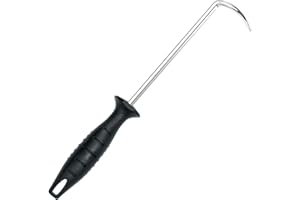 TOSAMZOO Food Flipper and Meat Hook, 12" Heavy Duty Food Flipper with Sharp Tail Tip for Grilling, Flipping, and Turning Vege