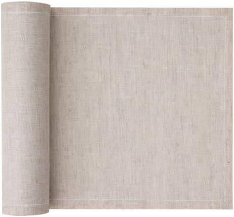 MYdrap SLA40/103-7 Cotton/Linen Premium Dinner Napkin, 15.8" Length x 15.8" Width, Natural (10 Rolls of 12)