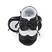 ESTAMICO Baby Boys PU Sneakers Infant Anti Slip Prewalker Outdoor Shoes, Black 6-12 Months