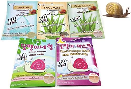 50ml Snail Series (Cream+Gel+Mask+Serum+Sleeping) for Anti-wrinkle, Mitigate Spots and Blemish, Soften,natural,care,pure,skin,brightening Skin,nutrition,moisturizing, Elastic, Siam-mana, Thai-mana