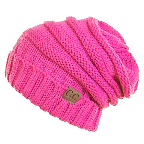 H-6100-80 Oversized Slouchy Beanie - Candy Pink