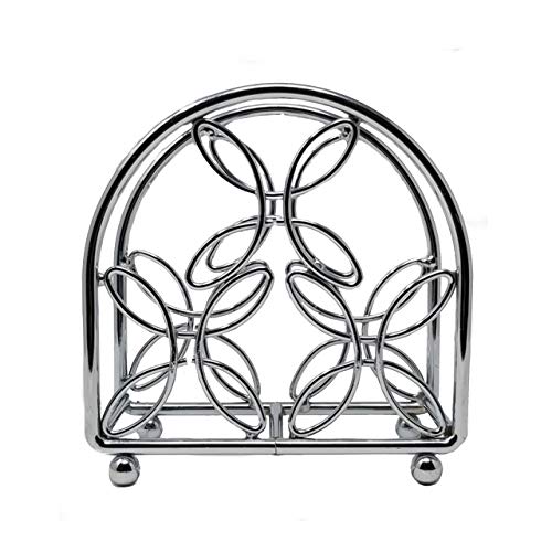 Modern Decorative Stainless Steel Paper Napkin Holder for Kitchen Countertop, Dinner Tables- Elegant Chrome Collection Dispenser (Vertical Chrome)