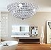 AUCHOIS New Legend 3-Light Bowl-Shaped Chrome Finish Metal and Crystal Shade Crystal Chandelier Flush Mount Ceiling Light