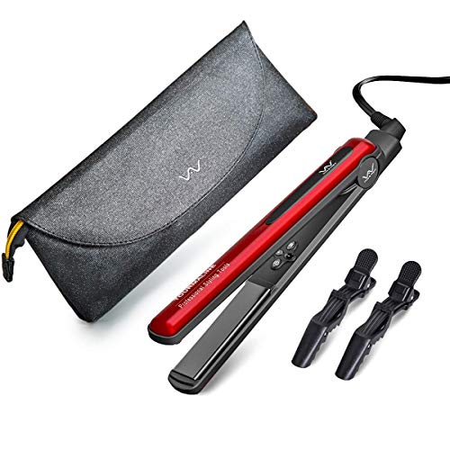VAV Professional Hair Straightener 1 Inch Flat Iron Ceramic Tourmaline Plate Instant Heat Up Temp Adjustable 285°F-450°F