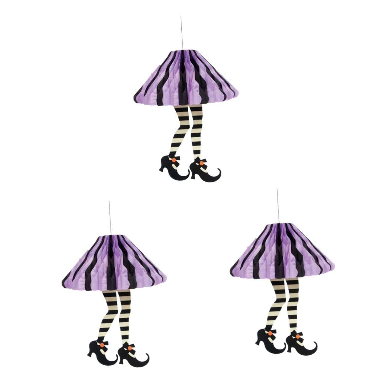 Abaodam Paper Hanging for Halloween 3pcs Party Hanging Pendant Paper Decorations Halloween Props Ornaments The Witch Purple Honeycomb