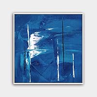 Framed Canvas Wall Art Abstract Color Painting Canvas Prints Home Artwork Decoration for Living Room,Bedroom - 16x16 inches