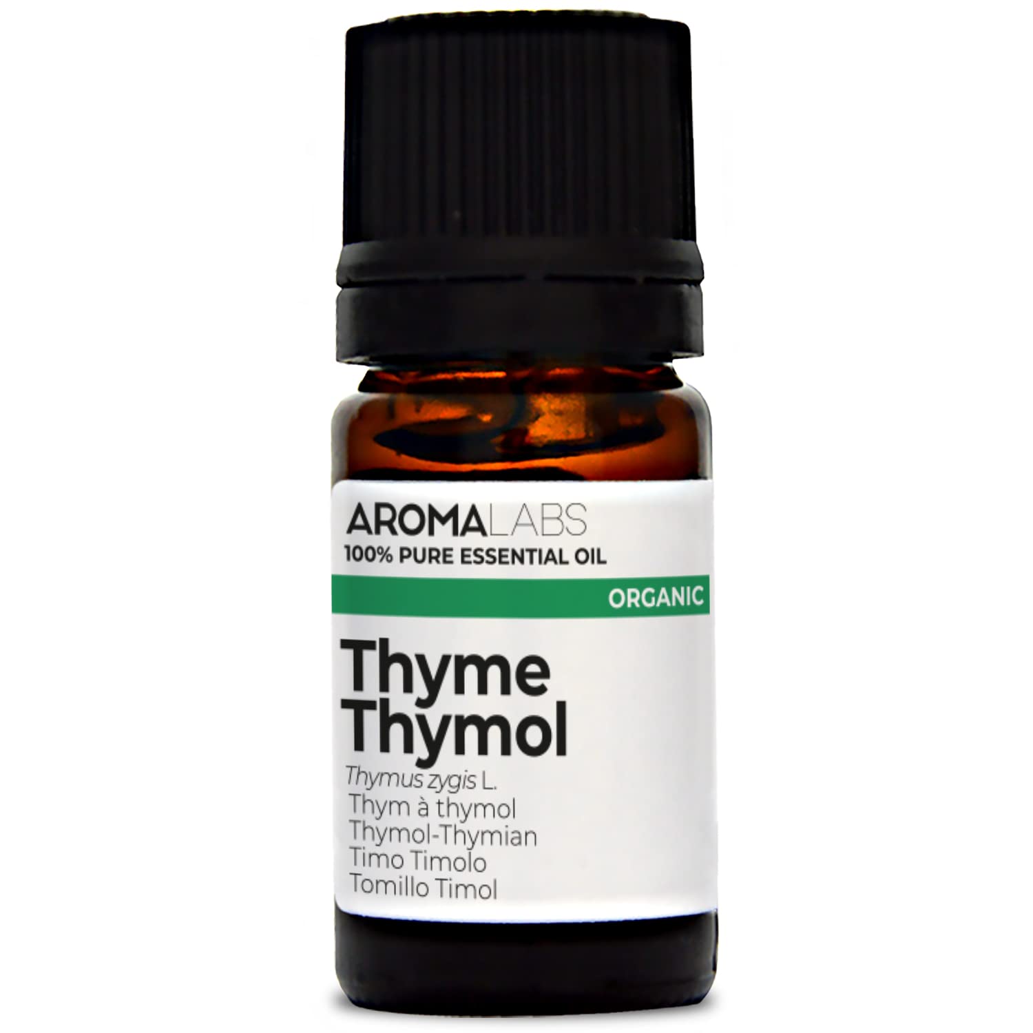 Bio - Thyme Thymol Essential Oil - 5mL - 100% Pure, Natural, Chemotyped and AB Certified - AROMA LABS (French Brand)