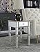 Convenience Concepts Gold Coast Mirrored End Table with Drawer, Weathered White