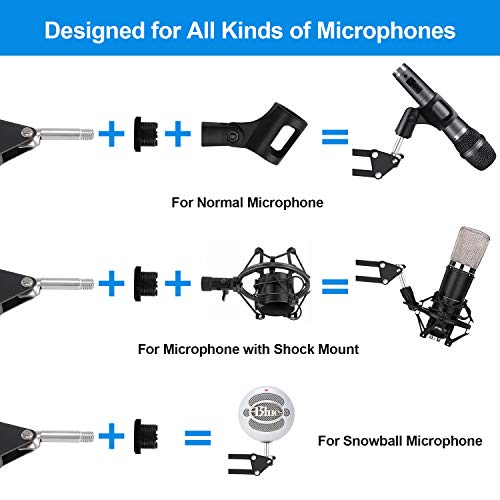 Earamble Professional Studio Condenser Microphone Suspension Boom Scissor Mic Arm Stand with Table Mounting Clamp for Blue Yeti Snowball