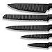 Berglander Black Coating Stainless Steel Knife Set, Chef Knife, Carving Knife, Bread Knife, Utility Knife, Paring Knife Gift Box Pack of 6