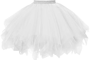 GOOBGS Musever 1950s Vintage Ballet Bubble Skirt Tulle Petticoat Puffy Tutu