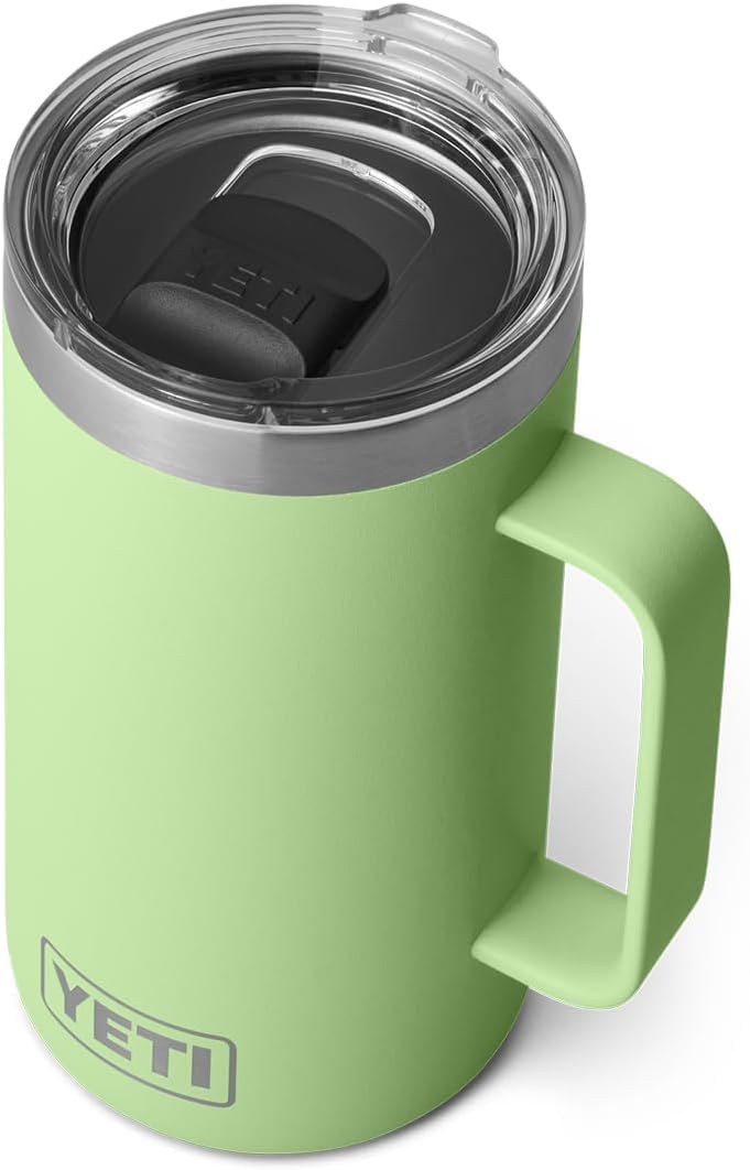 YETI Rambler Mug, Vacuum Insulated Stainless Steel Mug with Magslider Lid, Key Lime, 24 oz (709 ml)