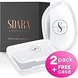 Silicone Makeup Sponge 2-Pack With Free Storage Case - Blender & Cosmetics Applicator for Face - Washable & Premium Quality