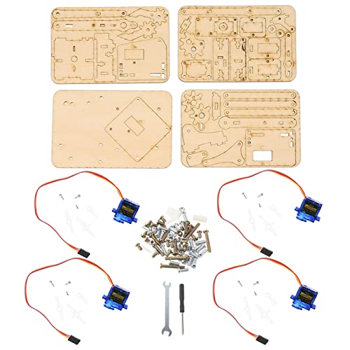 Fafeicy 4 DOF Wood Robotic Mechanical Arm sg90 Servo Robot Arm Kit for SNAM1500
