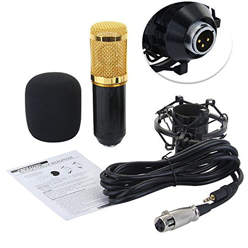 Mchoice Condenser Pro Audio BM800 Microphone Sound Studio Dynamic Mic +Shock Mount (Black)