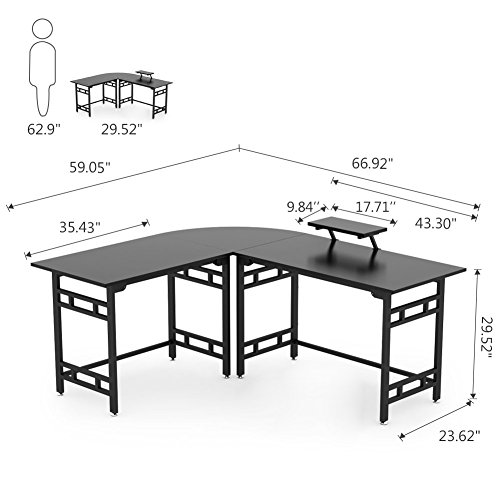Tribesigns 67 inch Large Modern LShaped Desk Corner Computer Office