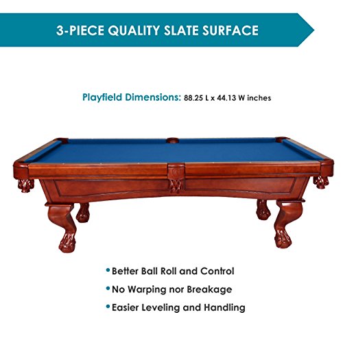 Harvil Bellagio Slate Pool Table 8-Foot with Blue Felt. Includes On-Site Delivery, Professional Installation and Accessories