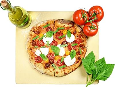 Pizza Stone Rectangular 14" x 16" by Crustina, Baking Stone, Best Pizza Stone for Oven and for Pizza on the Grill, Pizza Cooking Stone Fits All Standard Oven and BBQ