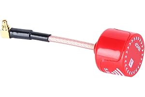 ALOMEJOR High Gain Antenna 5.8Ghz LHCP Drone RC Parts Accessory for FPV Racing Red (MMCX Elbow)