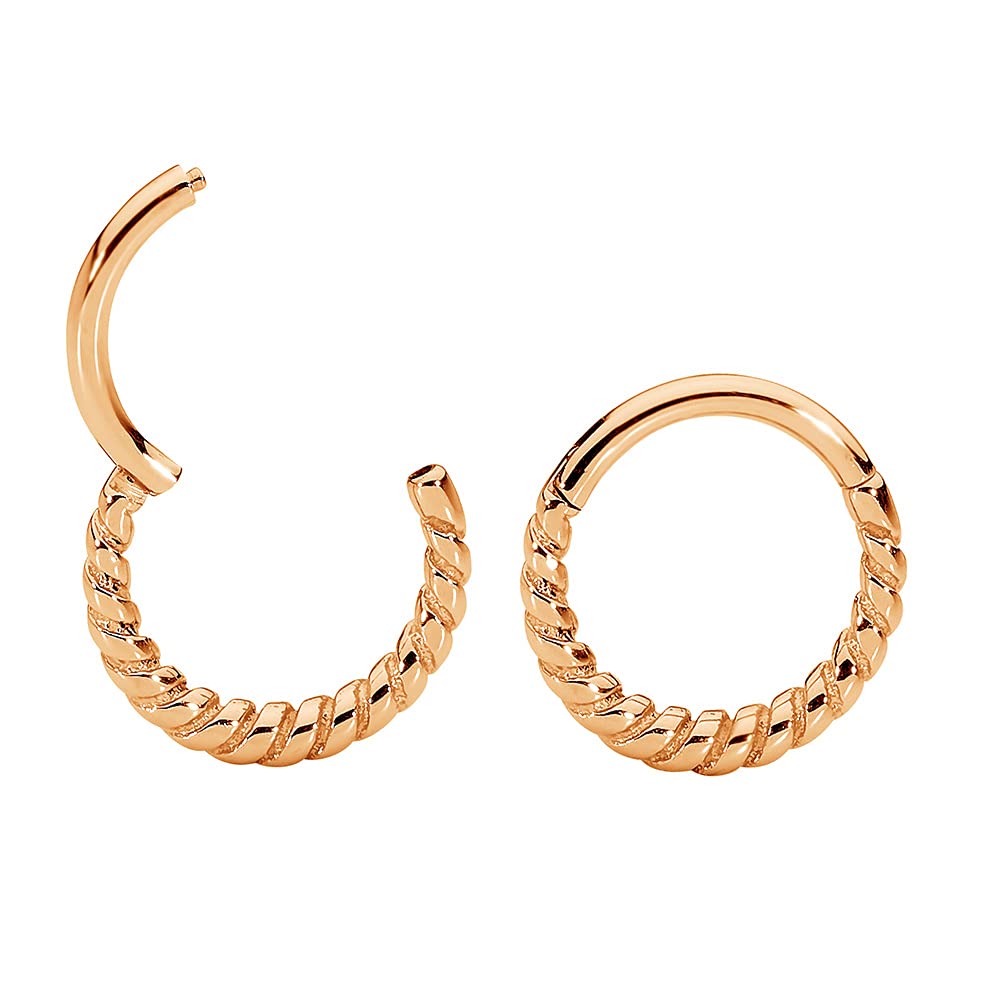 365 SLEEPERS (10mm) 316L Surgical Steel Hypoallergenic Twist Septum Jewellery Hinged Segment Ring Body Piercing Hoop Lip Rings Helix Cartilage Rook Sleeper Earrings