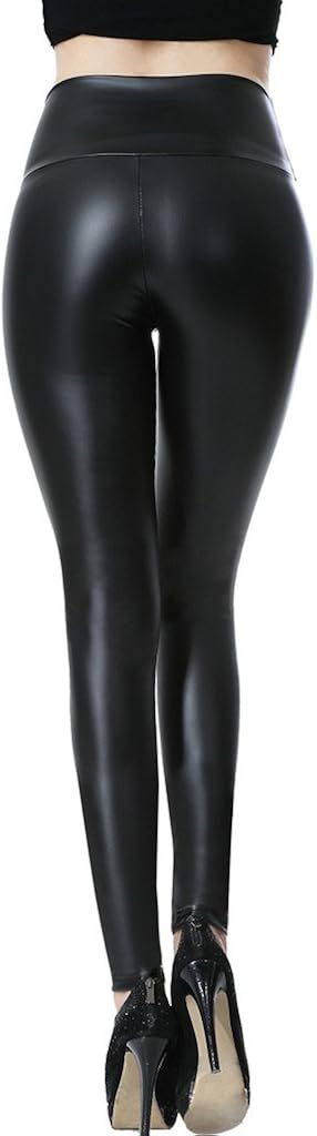 Everbellus Sexy Womens Faux Leather High Waisted Leggings at  Women’s Clothing store