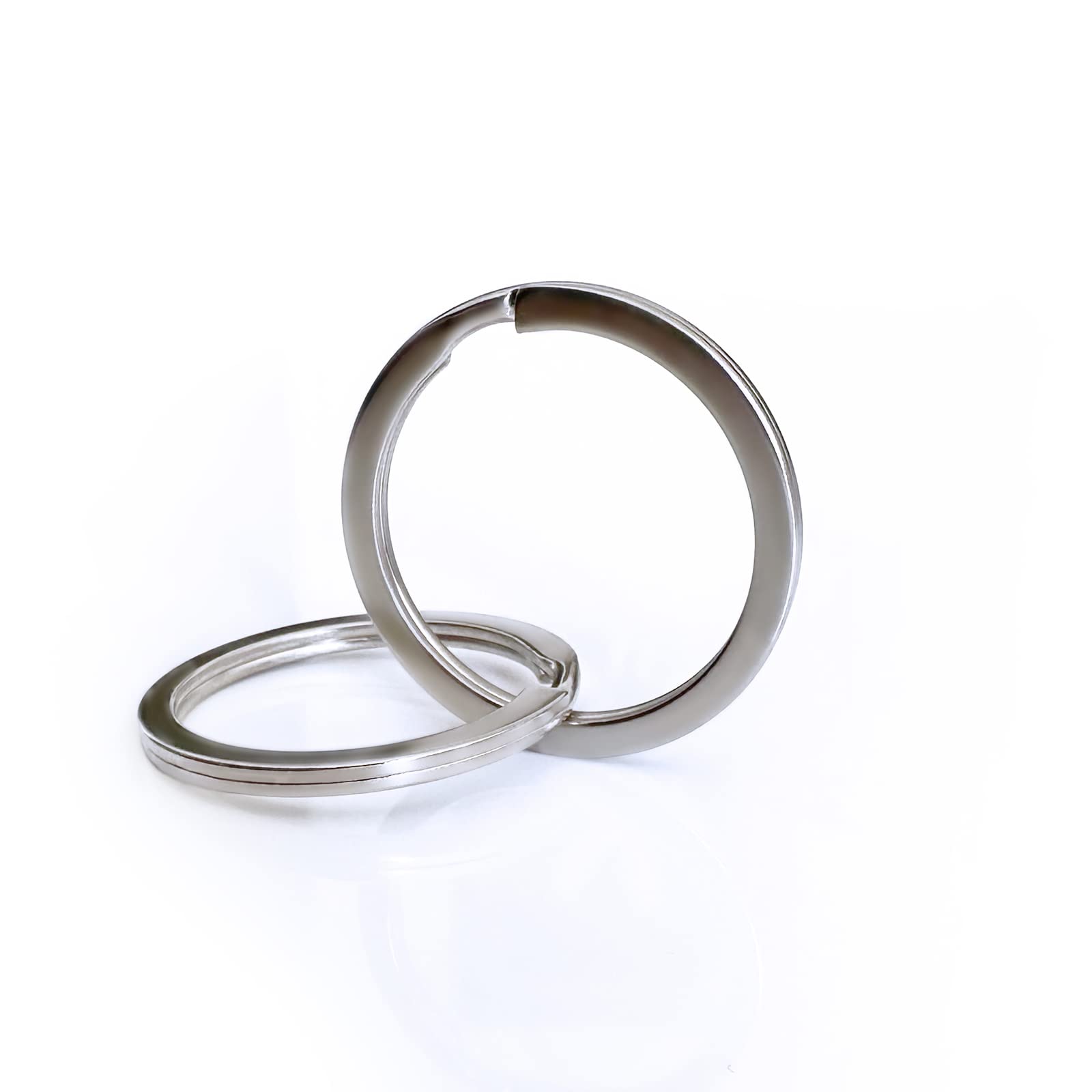 ZADAWERK® Key Ring (Silver, Ø 30 mm - 50 Pieces)