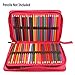 Soucolor 150 Slots Canvas Pencil Case, Zippered Super Large Capacity Pen Bag, Multi-layer Stationary Pouch Case, Cosmetic Makeup Bag for Colored/Watercolor Pencils, Gel Pens, Small Marker(Rose Red)