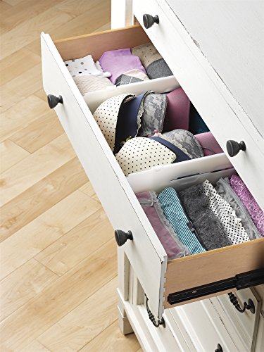 Whitmor Adjustable Drawer Dividers - Drawer Organizers - White (Set of 2)