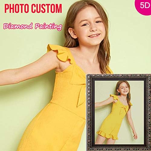 Diamond Painting Custom Photo 5D Diamond Painting Kits for Adults Square Full Drill DIY Personalized Rhinestone Painting by Number Kits Embroidery Pictures Arts Craft for Home Wall Decor