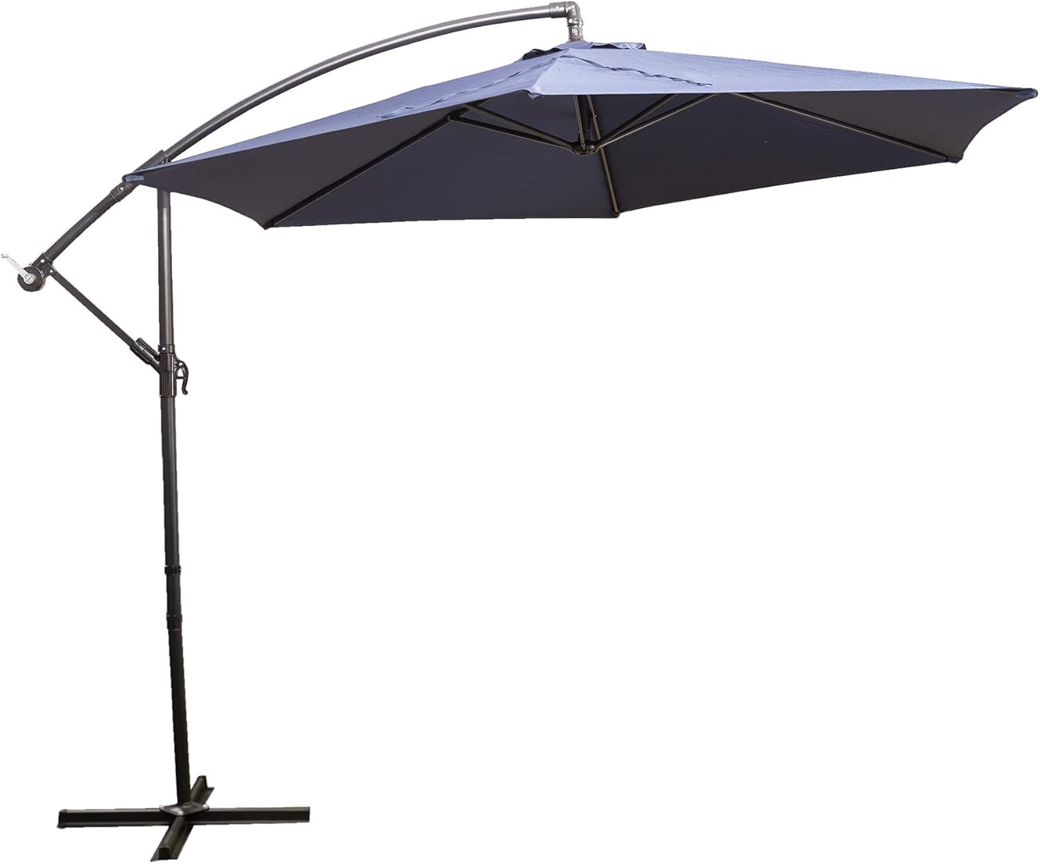 Large Cantilever Parasol 3m Banana Garden Hanging Umbrella (Blue