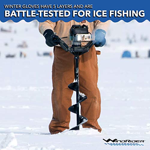 WindRider Rugged Waterproof Winter Gloves Touchscreen Compatible Cordura Shell, Thinsulate