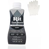 Rit DyeMore 7 Oz. Synthetic Liquid Fiber Dye Single Pack with Plastic Gloves for Clothing, D&eacute;cor, and Crafts &ndash; Graphite
