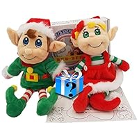 BYO-BFF Christmas Elves Gift Box 8" Plush Doll Set with Mystery Surprise Inside. Adorable Gifts for Boy and Girl