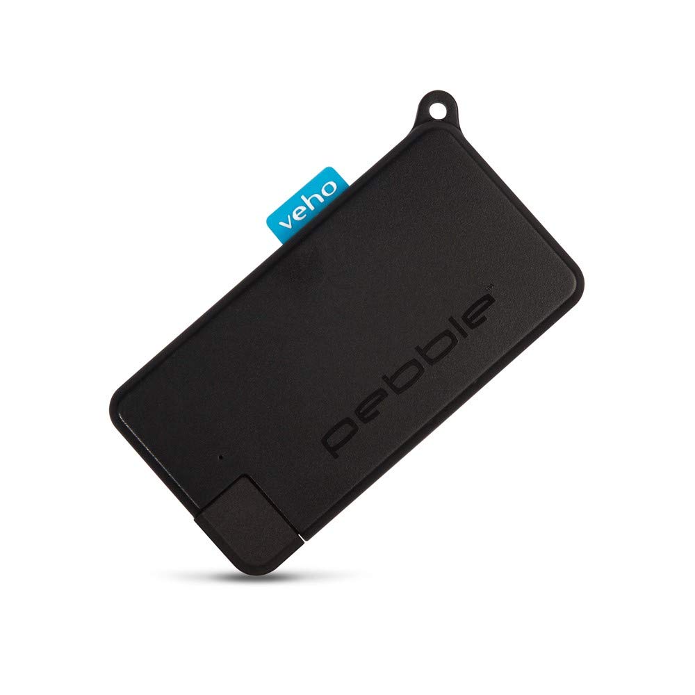 Veho Pebble Pokket micro size keyring power bank | Built in USB-C connection | 1,000mah Li-on battery | Compatible with most Android smartphones | slim design | portable | (VPP-014-PK-B)