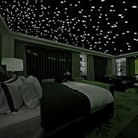 Realistic 3D Domed Glow in The Dark Stars,606 Dots for Starry Sky, Perfect for Kids Bedding Room Gift(606 Stars) (Green)