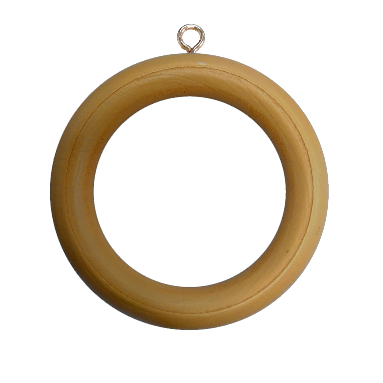 Merriway BH05955 (10 Pcs) Wooden Curtain Drapery Pole Rod Rings with Screw Eye, Inner Diameter 45 mm (1.3/4 Inch) Outer Diameter 64 mm (2.1/2 Inch), Medium Brown - Pack of 10 Pieces