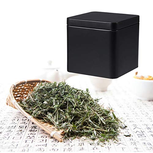 Yardwe Metal Tins with Lid Square Gift Box for Tea Candles Candies Gifts Balms Treasures (Matte Black)