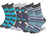 Easton Marlowe Mens 6 Pack Colorful Patterned Dress Socks, European Made