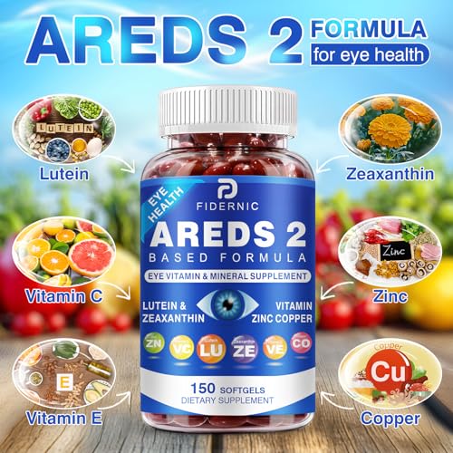 AREDS 2 Eye Vitamin & Mineral Supplement — Lutein and Zeaxanthin Supplement, Vitamin C & E, Zinc & Copper for Blue Light Protection, Eye Health Support, Eyebright , Eye Doctor Trusted — 150 Softgels