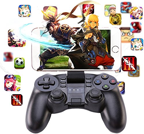 PowMax Bluetooth Game Controller, PC Gamepad Joystick With Vibration Feedback for Android Phone/IOS/PC/PlayStation 3(Black) - Thumbnail 6