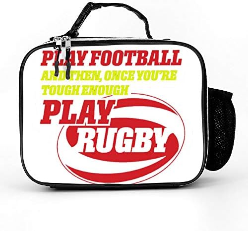 Funny Play Rugby Design Detachable Leather Meal Pack - Cora-line - Lunch Bags for Teens for Women Men Work Picnic or Travel